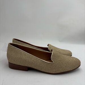 NEW Jack Rogers Women’s 9.5 Ginny Sparkle Shimmer Gold Slip On Loafers